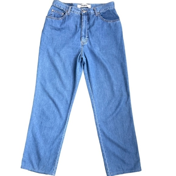 Mavi Denim - Mavi Jeans Soft Chambray High Waist Straight Leg Pants Womens Size 30 Blue
